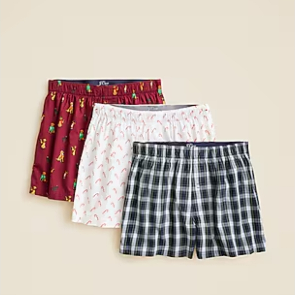J.Crew Printed Boxers Multipack (3) Holiday SMALL 29-31 Men's Unisex BNWT 2025
